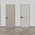 Modern Hinged Doors With Different Designs And Herringbone Wooden Floor Interior