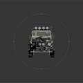 Green Classic Off Road Vehicle With Roof Rack And Round Headlights
