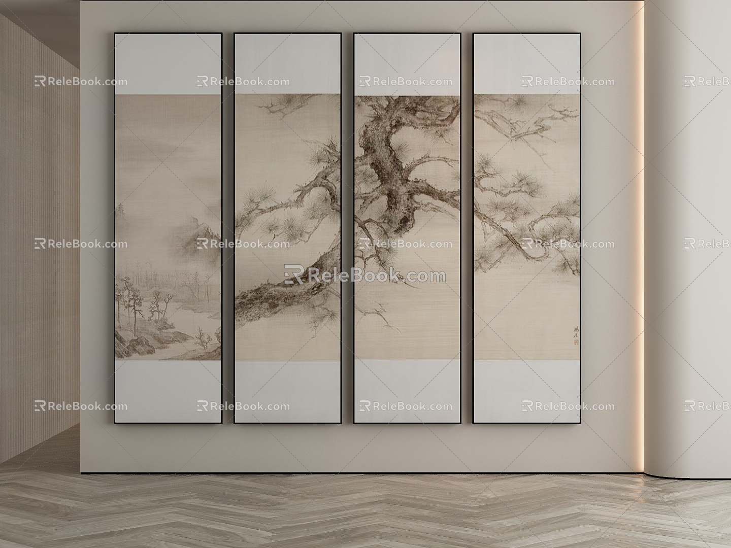 New Chinese Decorative Painting 3d model