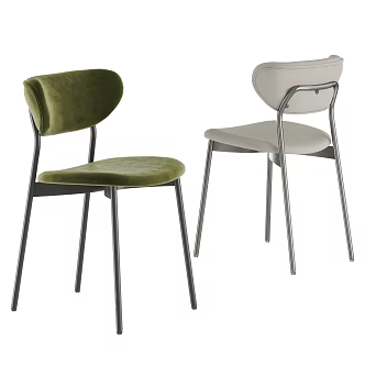 Modern Dining Chair Combination Single Chair Makeup Chair Steel Tube Chair Book Chair INS Style 3d model