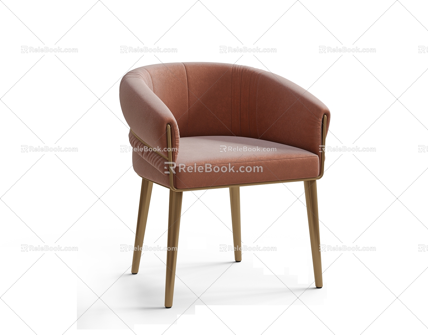 Light Luxury Dining Chair 3d model