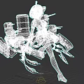 Anime Style Game Character With White Short Hair In Maid Outfit And Mechanical Warship Elements