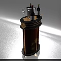 Decorative Wooden Bar Cart With Black Gold Accents Ice Bucket Wine Bottle And Glasses