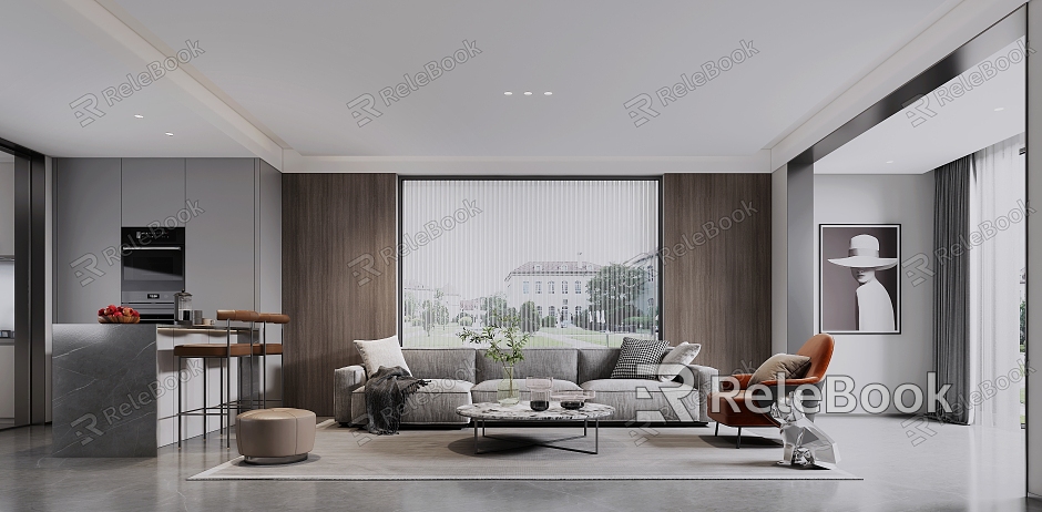 Modern Guest Dining Room Living Room model