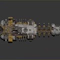 Industrial Mechanical Device With Gears Pipes And Yellow Gray Metal Components