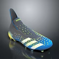 Adidas Predator Soccer Cleats In Gray Blue Yellow With White Stripes And Studs
