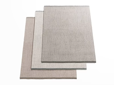 Stacked Square Rugs in Light Neutral Tones with Textured Fabric Finish 3d model
