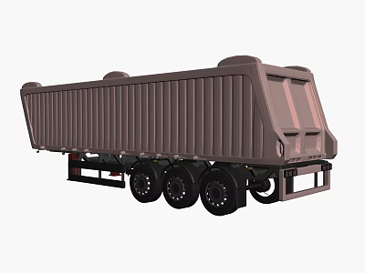 Brown Heavy Duty Dump Truck With Multiple Wheels And Cargo Bed Design 3d model