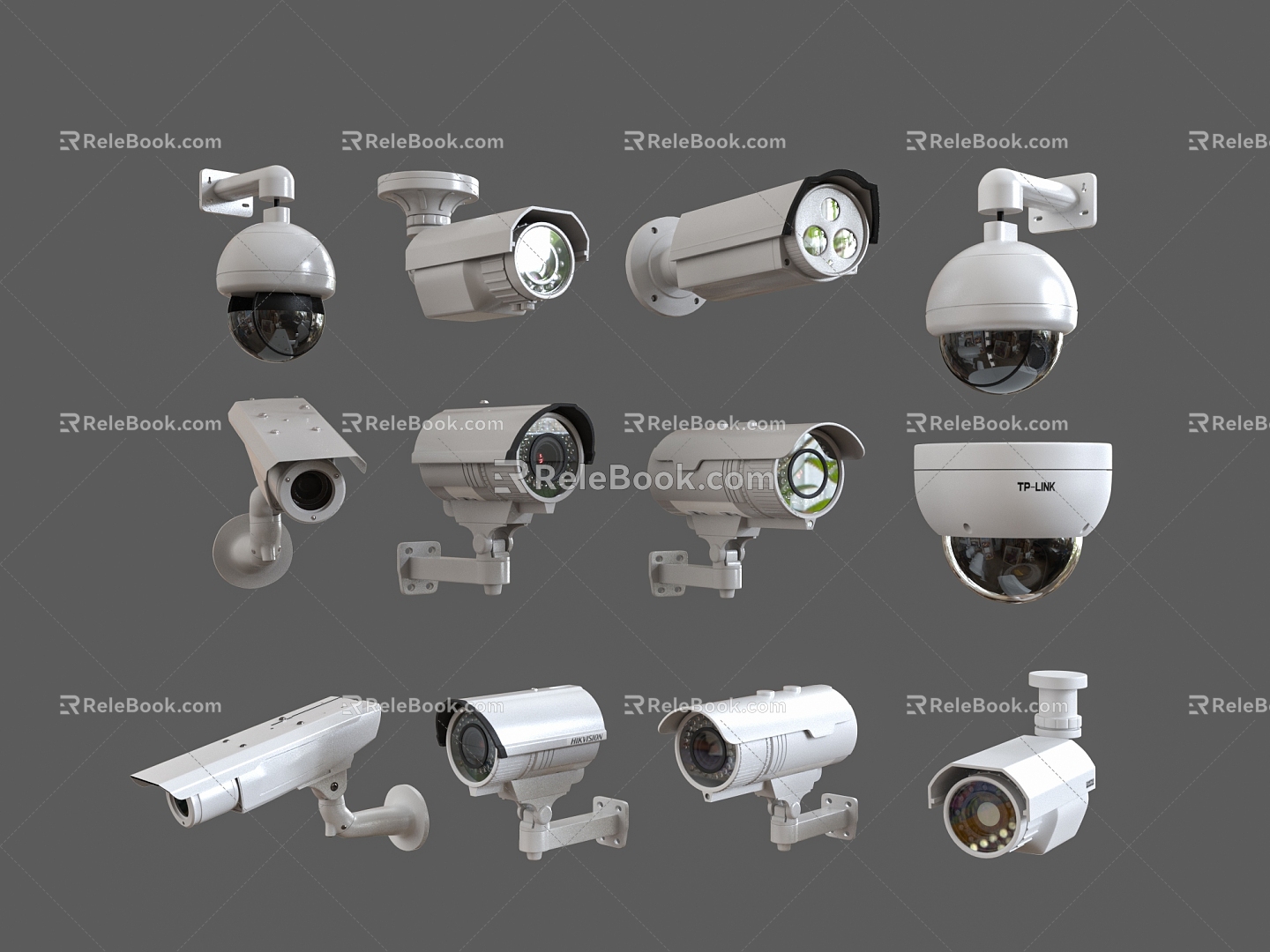 Security surveillance camera camera combination 3d model