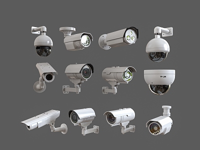 Security surveillance camera combination 3d model