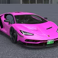 Pink Lamborghini Sports Car With Sleek Modern Body Design And Black Wheels