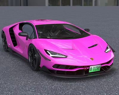Pink Lamborghini Sports Car With Sleek Modern Body Design And Black Wheels 3d model