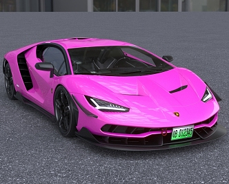 Lamborghini Centenario sports car with interior door opening and closing 3d model