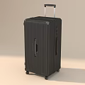 Yellow Hard Shell Suitcase With Striped Design Retractable Handle And Rolling Wheels 3d model