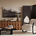 Modern Living Room Interior With Wooden Chest Of Drawers Vase Books And Decorative Bowl
