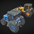 forklift bulldozer tractor 3d model