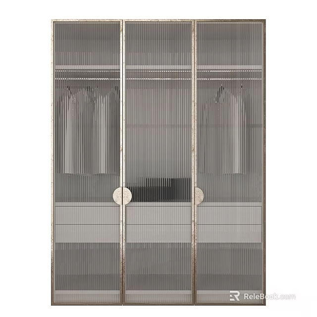Elegant Modern Luxury Chest of Drawers with Metal Frame and Sleek Design 3d model 