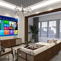 Modern Stylish Dining And Living Room Design With Marble Table Soft Chairs And Smart TV