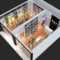 Fashion Clothing Store With White Green Yellow T Shirts And Shoes On Display Racks