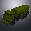 Green Military Truck With Cab And Large Cargo Container Multiple Wheels For Heavy Duty Use