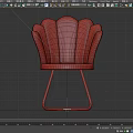 Green Scallop Back Leisure Chair With Gold Metal Legs Modern Design