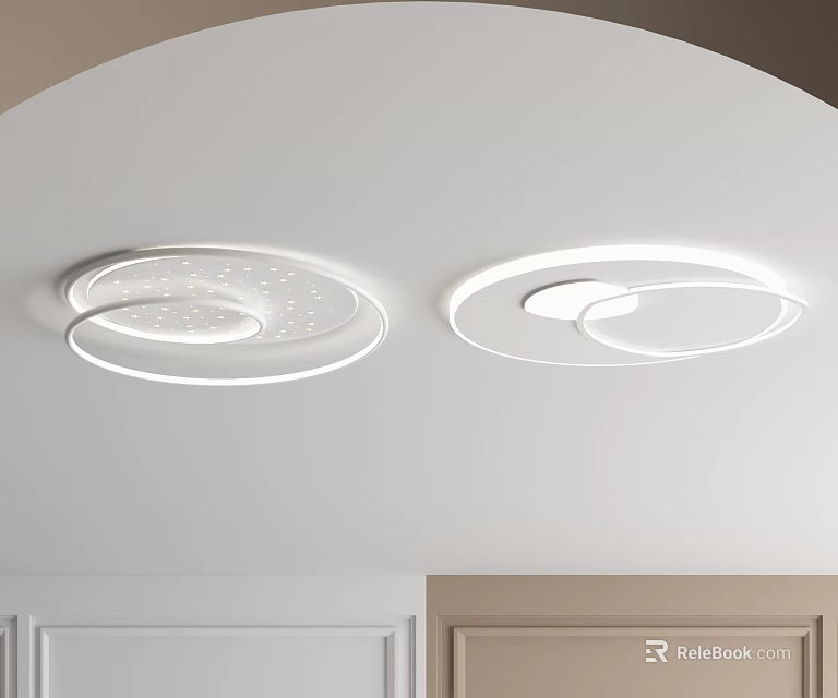 Modern Ceiling Light Combination With Stylish Circular Design 3d model 