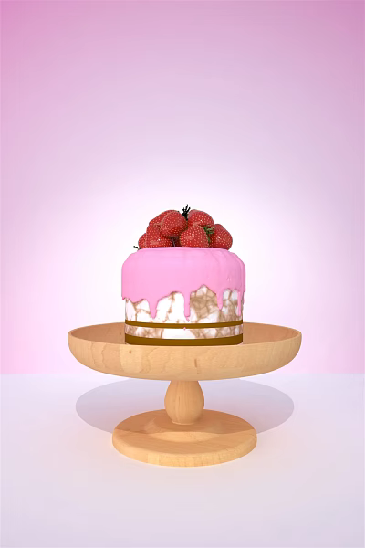 Strawberry Cake Modern Cake 3d model Strawberry Cake Modern Cake 3d model