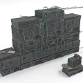 Multiple Layers Of Gray Server Racks With Colorful Cables Connected And Smaller Device Nearby