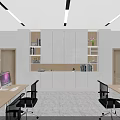Modern Fitness Gym with Treadmills Weight Machines Yellow White Floor Markers Plants and Windows