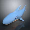 Blue Cartoon Shark Toy Figure With Cute Design And Smooth Surface