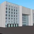 Modern Hotel Building With White Exterior Large Windows And Front Lawn Steps