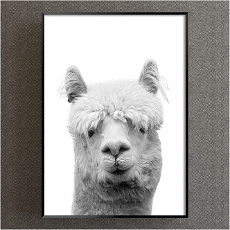 Modern Animal Painting Grey Children's Room Animal Alpaca Decorative Painting 3d model