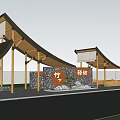 New Chinese Style Post Station Zhukita Post Station 3d model