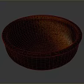 Hand Carved Sculpted Bowl With Rustic Brown Black Gradient Textured Surface 3d model
