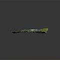 Natural Green Grassland With Large Gray Rock And Lush Vegetation