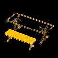 Modern Wooden Dining Table And Upholstered Bench Furniture Set For Home