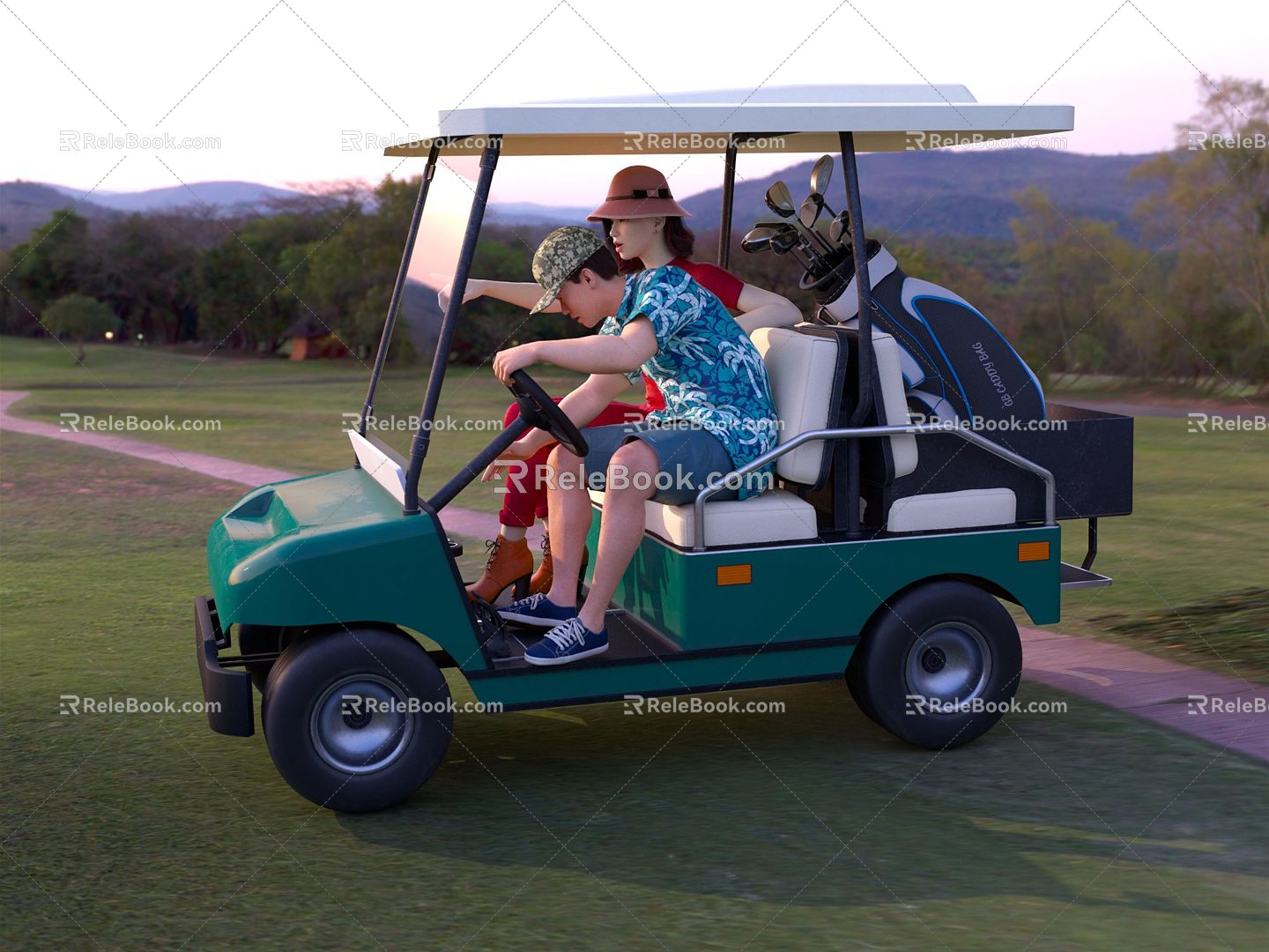 Modern Twin Golf Golf Golf Course 3d model