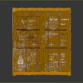 Orange Cargo Container With Blue Graffiti Art On Exterior Surface