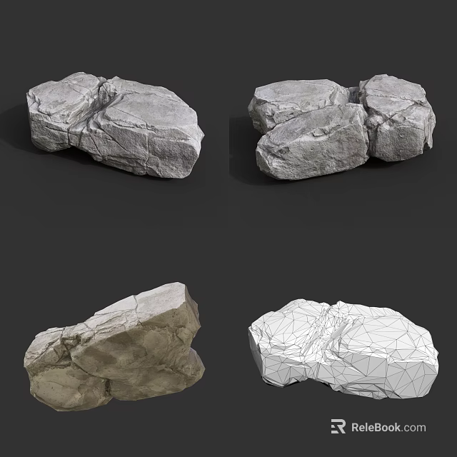 Wooden Stone Blocks With Natural Textures And Various 3D Model Shapes 3d model 