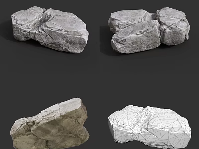 Wooden Stone Blocks With Natural Textures And Various 3D Model Shapes 3d model