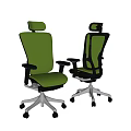 Modern Green Mesh Office Chair With Headrest Armrests And Swivel Wheels