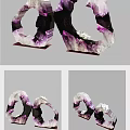 Elegant Decorative Ornament Set Featuring Amethyst Crystal Curved Design With Wooden Base