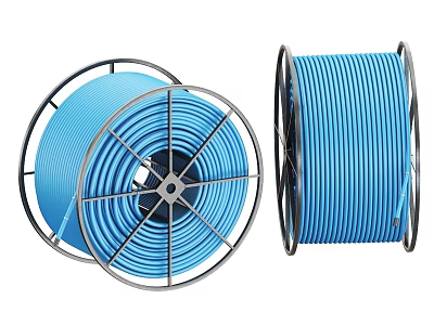 Industrial Equipment Blue Cable Reels for Construction and Manufacturing Applications 3d model