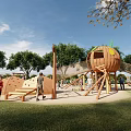 Modern amusement equipment combination slide 3d model
