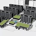 Modern Urban Residential Complex Design With Multiple Buildings Green Roofs And Central Courtyard