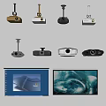 Modern Projector Curtain Combination 3d model
