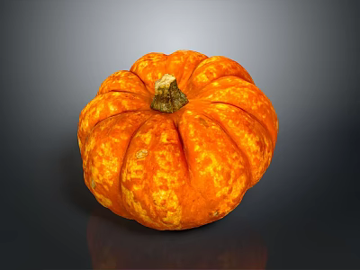Fresh Orange Ripe Pumpkin With Textured Surface On Dark Background 3d model