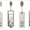 Modern Wall Lamps With Marble Texture Shades And Metal Frames In Silver Gold