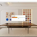 Indoor Sports Equipment Ping Pong Table With Wall Game Panels And Scattered Balls Paddles