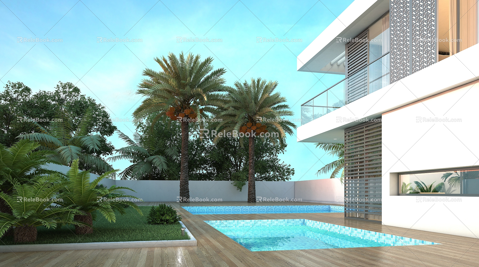 Modern Courtyard Villa 3d model